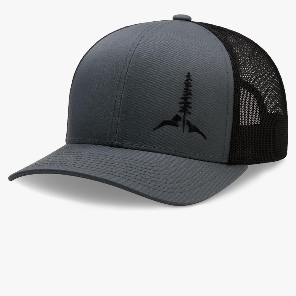 NIB LARIX Gray & Black Trucker Hat